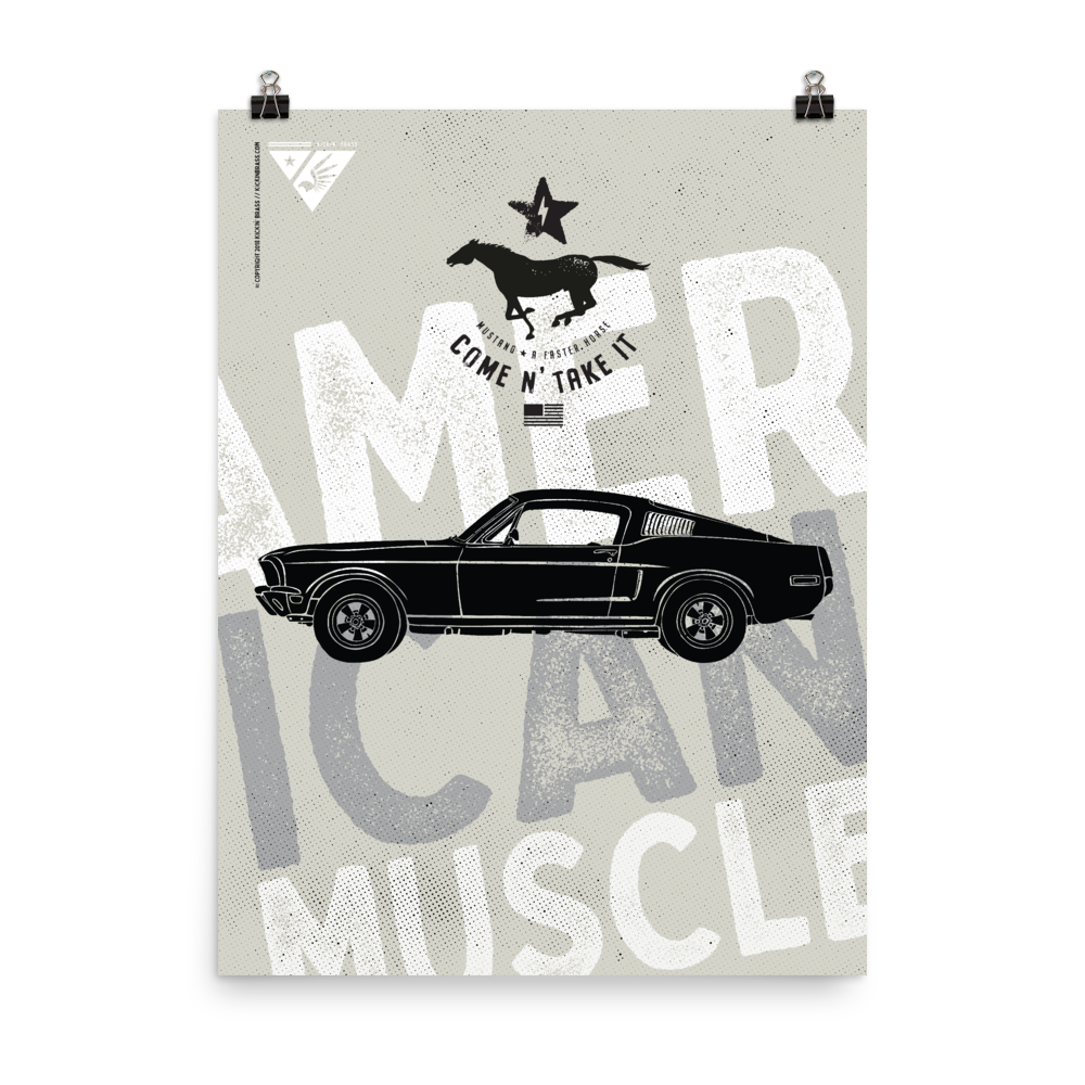 18"x24" Classic Mustang Poster