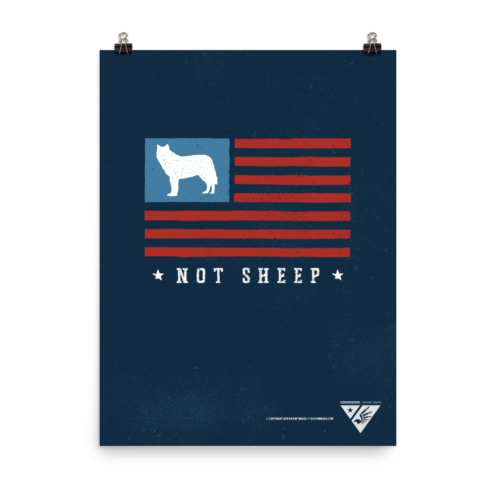 18"x24" Wolf Flag Poster
